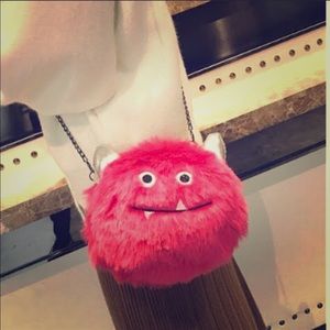 Fuzzy pink monster crossbody bag 🧡✨🙀